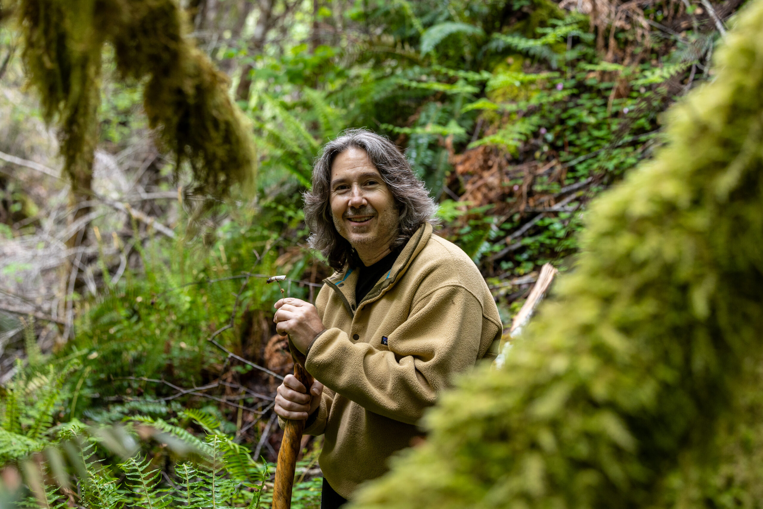 Private hiking trails through old growth redwood forest at Farmer and Flame retreat