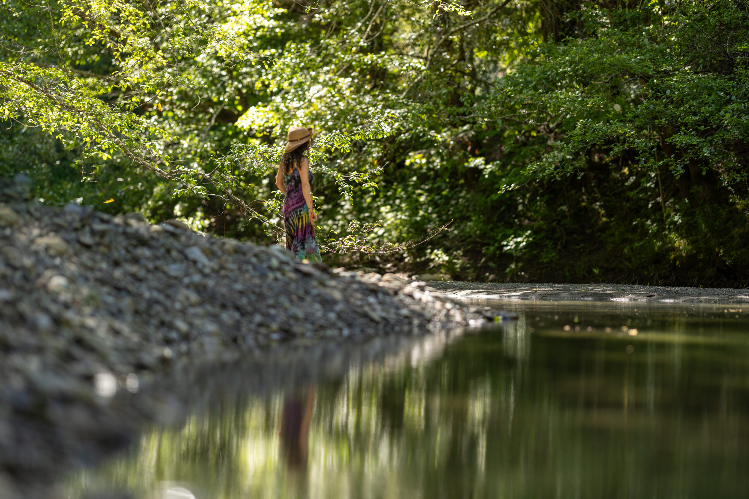 Private swimming hole on Salmon Creek at Farmer and Flame cannabis retreat in Southern Humboldt